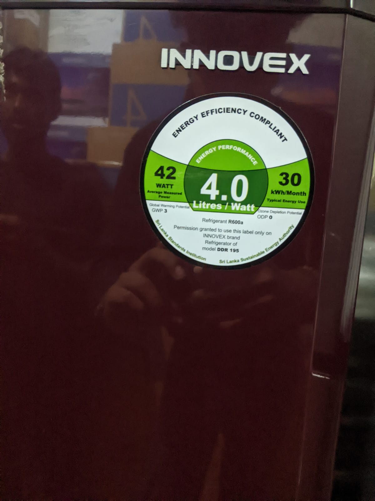 INNOVEX 180L two door refrigerator