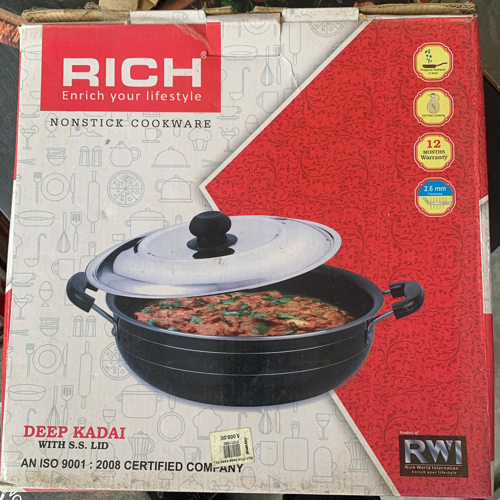 Rich Non-stick Cookware Deep Kadai