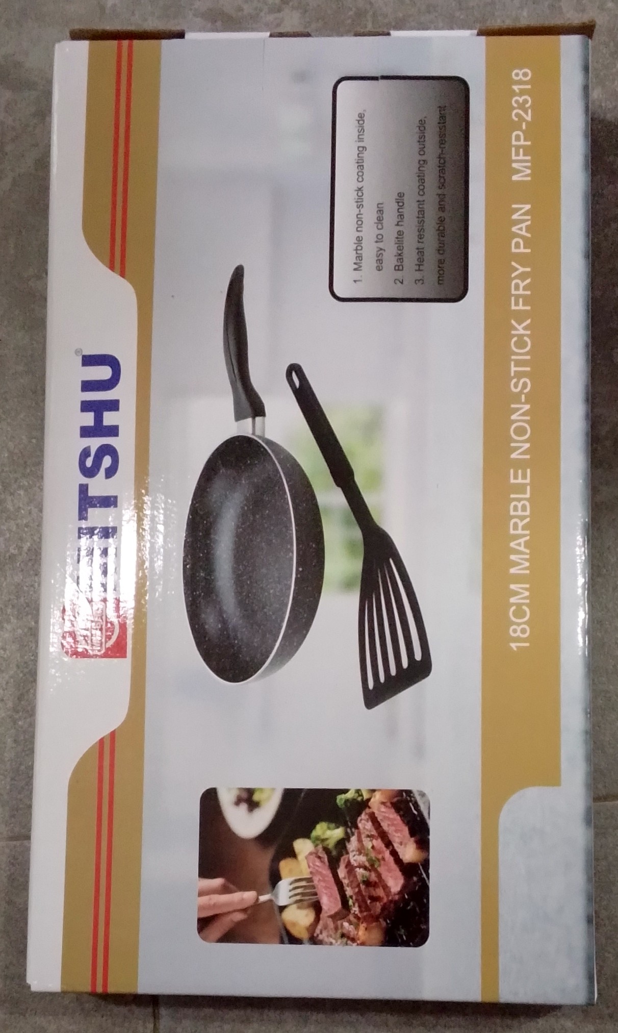 18mc Marble Non- Stick Fry Pan